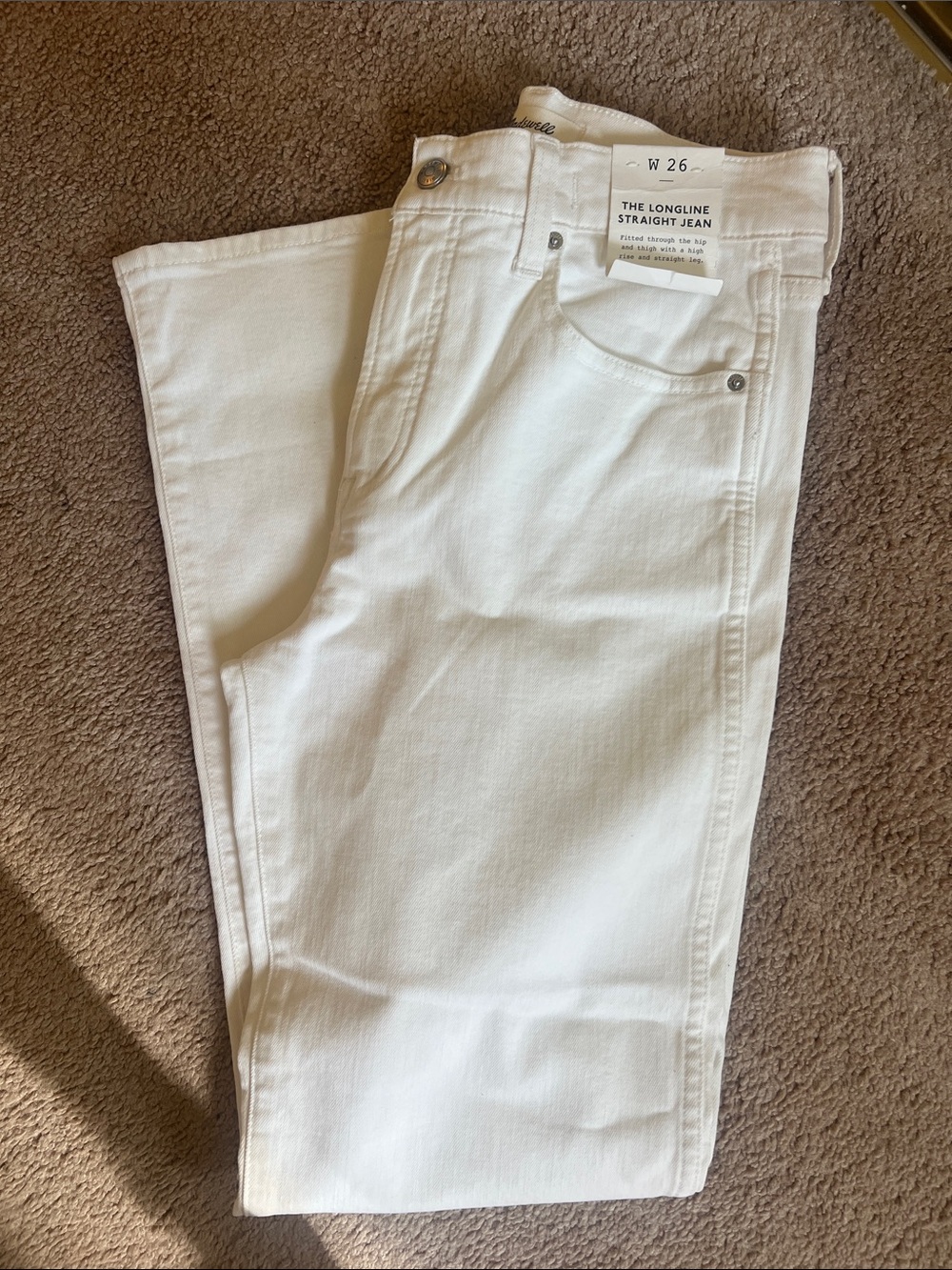 The Longline Straight Jean - White Womens Jeans